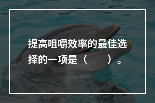 提高咀嚼效率的最佳选择的一项是（　　）。