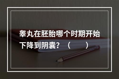 睾丸在胚胎哪个时期开始下降到阴囊？（　　）