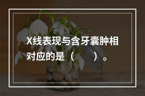 X线表现与含牙囊肿相对应的是（　　）。