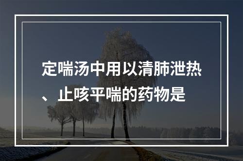 定喘汤中用以清肺泄热、止咳平喘的药物是