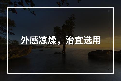 外感凉燥，治宜选用