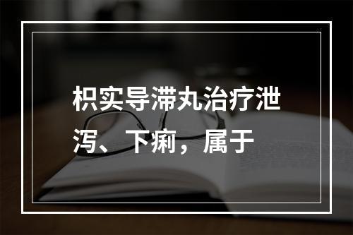 枳实导滞丸治疗泄泻、下痢，属于