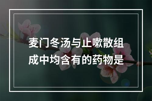 麦门冬汤与止嗽散组成中均含有的药物是