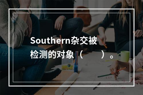 Southern杂交被检测的对象（　　）。