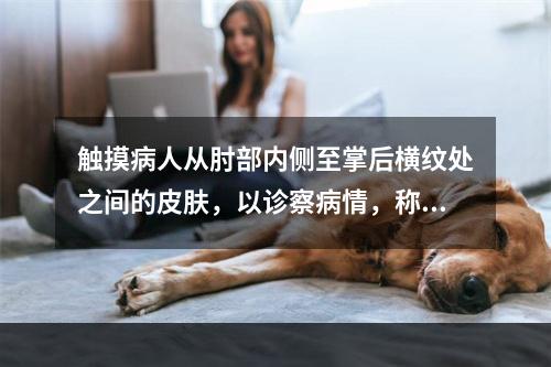 触摸病人从肘部内侧至掌后横纹处之间的皮肤，以诊察病情，称为