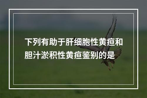 下列有助于肝细胞性黄疸和胆汁淤积性黄疸鉴别的是