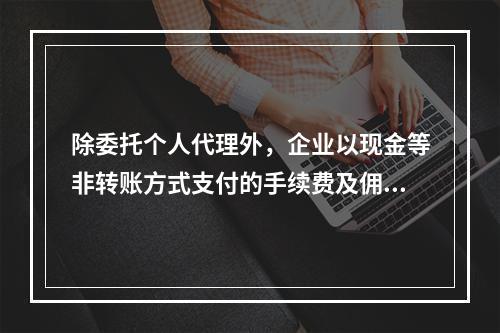 除委托个人代理外，企业以现金等非转账方式支付的手续费及佣金允