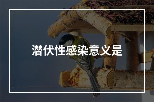 潜伏性感染意义是