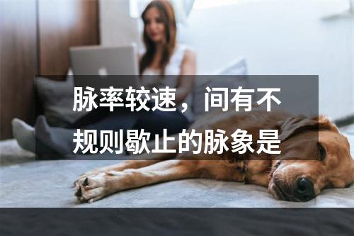 脉率较速，间有不规则歇止的脉象是