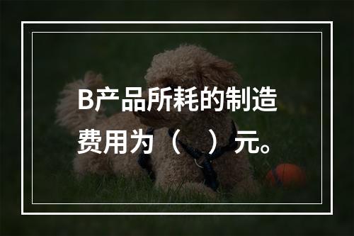 B产品所耗的制造费用为（　）元。