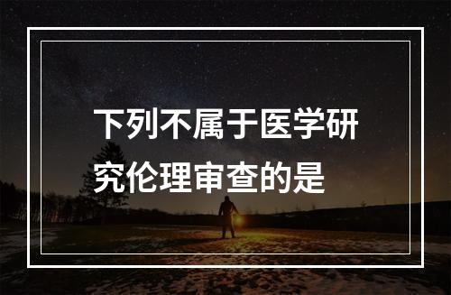 下列不属于医学研究伦理审查的是