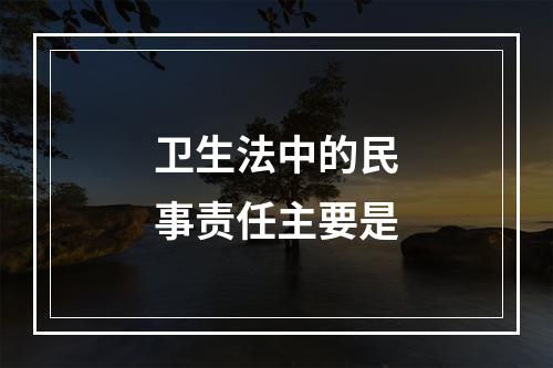 卫生法中的民事责任主要是