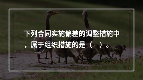 下列合同实施偏差的调整措施中，属于组织措施的是（　）。