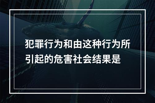 犯罪行为和由这种行为所引起的危害社会结果是