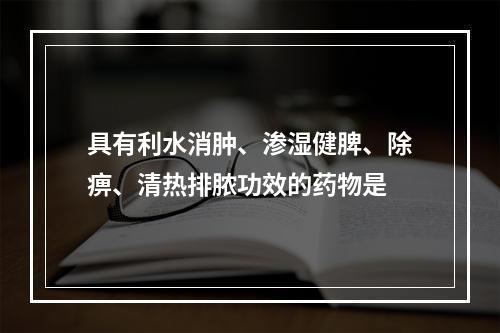 具有利水消肿、渗湿健脾、除痹、清热排脓功效的药物是