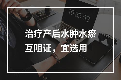 治疗产后水肿水瘀互阻证，宜选用