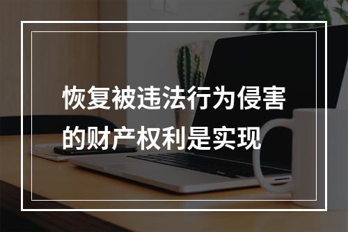 恢复被违法行为侵害的财产权利是实现