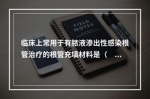 临床上常用于有脓液渗出性感染根管治疗的根管充填材料是（　　）