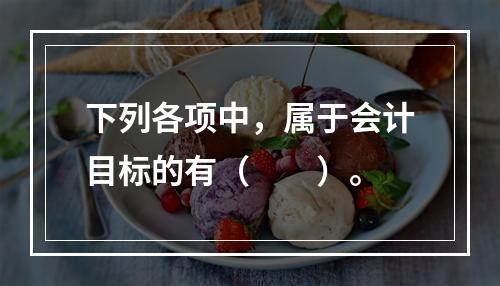 下列各项中，属于会计目标的有（　　）。