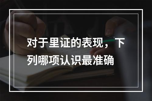 对于里证的表现，下列哪项认识最准确