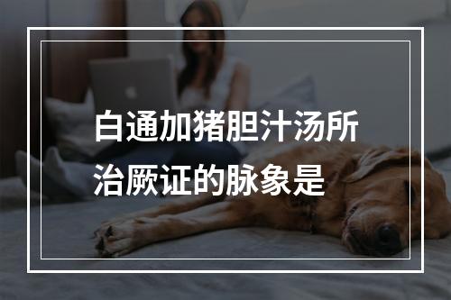 白通加猪胆汁汤所治厥证的脉象是