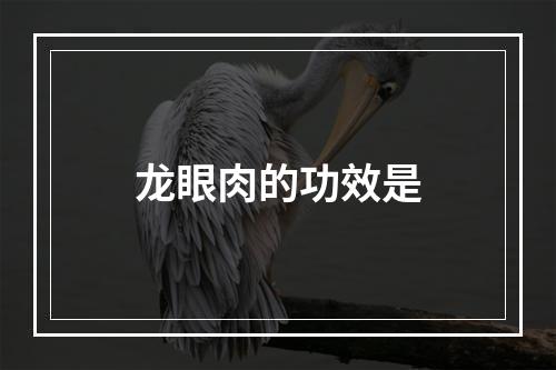 龙眼肉的功效是