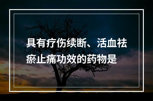 具有疗伤续断、活血祛瘀止痛功效的药物是