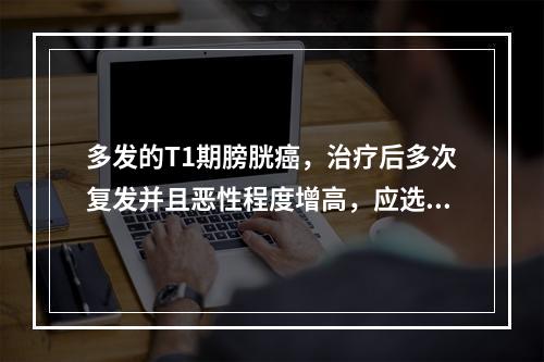 多发的T1期膀胱癌，治疗后多次复发并且恶性程度增高，应选择（