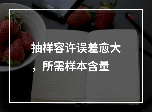 抽样容许误差愈大，所需样本含量