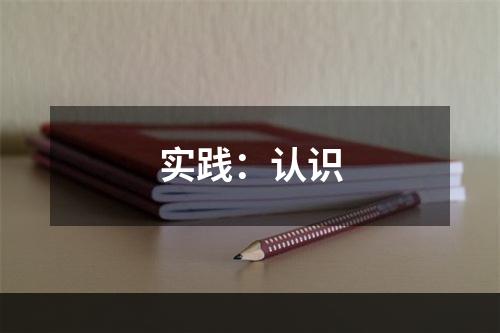 实践：认识