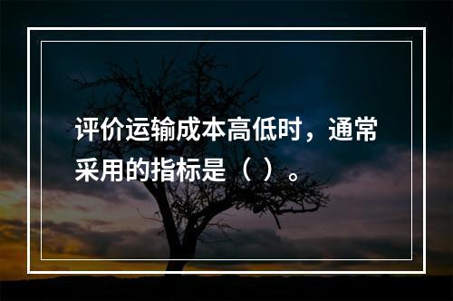 评价运输成本高低时，通常采用的指标是（  ）。