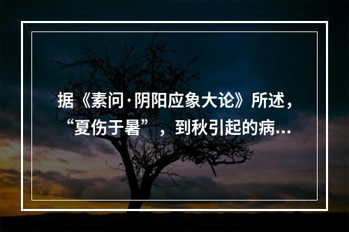 据《素问·阴阳应象大论》所述，“夏伤于暑”，到秋引起的病变是