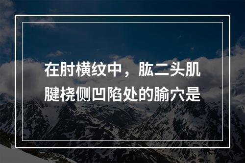 在肘横纹中，肱二头肌腱桡侧凹陷处的腧穴是