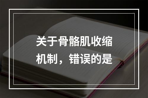 关于骨骼肌收缩机制，错误的是