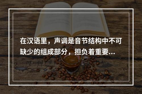 在汉语里，声调是音节结构中不可缺少的组成部分，担负着重要的