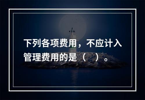 下列各项费用，不应计入管理费用的是（　）。