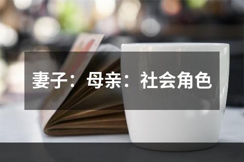 妻子：母亲：社会角色