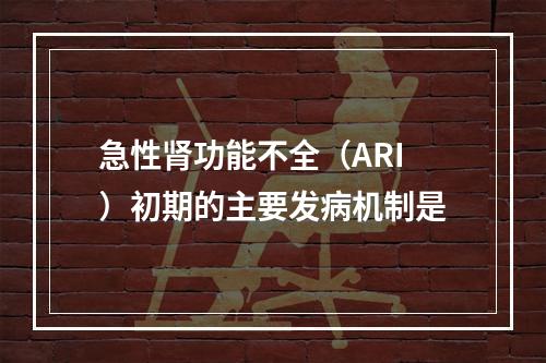 急性肾功能不全（ARI）初期的主要发病机制是