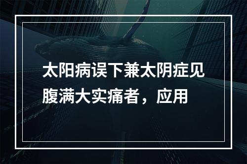 太阳病误下兼太阴症见腹满大实痛者，应用