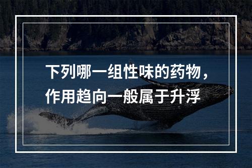 下列哪一组性味的药物，作用趋向一般属于升浮