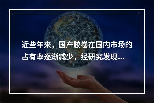 近些年来，国产胶卷在国内市场的占有率逐渐减少，经研究发现：