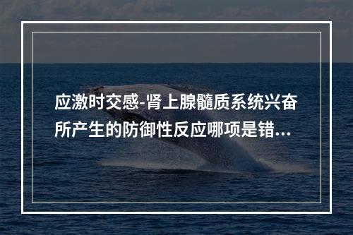 应激时交感-肾上腺髓质系统兴奋所产生的防御性反应哪项是错误的