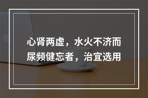 心肾两虚，水火不济而尿频健忘者，治宜选用