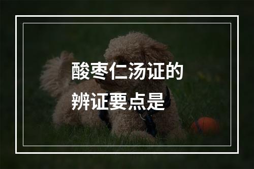 酸枣仁汤证的辨证要点是