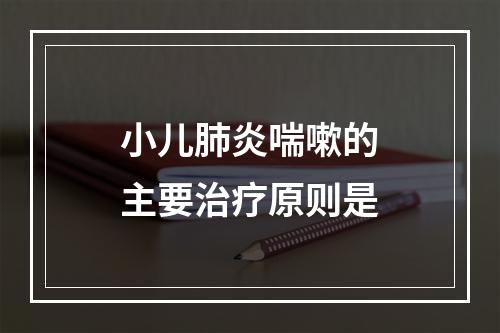 小儿肺炎喘嗽的主要治疗原则是