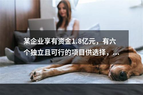 某企业享有资金1.8亿元，有六个独立且可行的项目供选择，其投