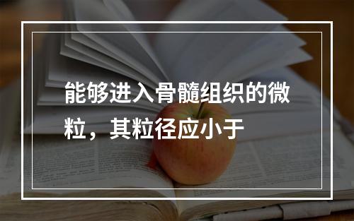 能够进入骨髓组织的微粒，其粒径应小于　　