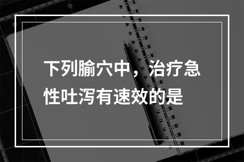 下列腧穴中，治疗急性吐泻有速效的是