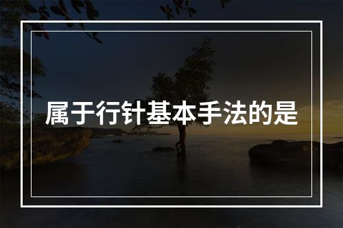 属于行针基本手法的是