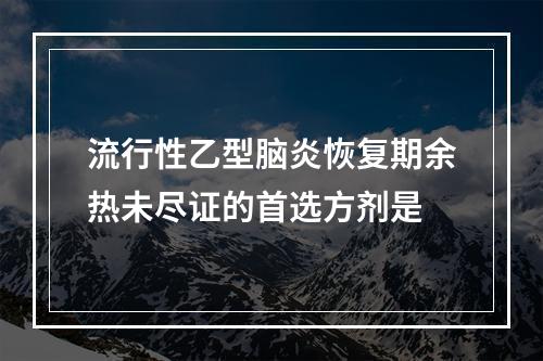 流行性乙型脑炎恢复期余热未尽证的首选方剂是